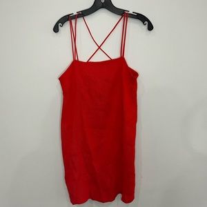 Red mini dress with straps